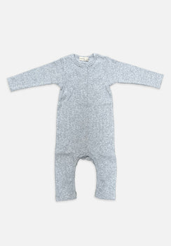 Miann & Co Baby - Jersey Rib Long Sleeve Jumpsuit - Cloud