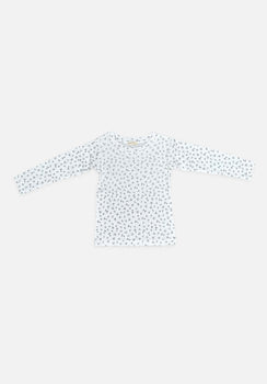 Miann & Co Kids - Long Sleeve Rib T-Shirt - Cornflower Posy Pointelle