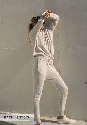 Miann & Co Womens - Rory Knitted Hoodie - Fog