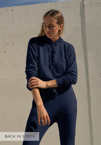 Miann & Co Womens - Rory Knitted Hoodie - Midnight