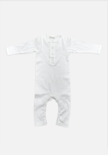 Miann & Co Baby - Jersey Rib Long Sleeve Jumpsuit - Shell