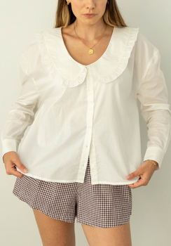 Miann & Co Womens - Violet Frill Collar Shirt - Shell