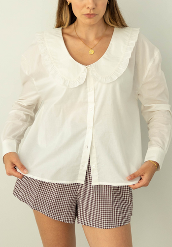 Miann & Co Womens - Violet Frill Collar Shirt - Shell