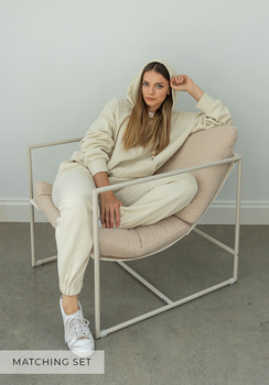 Matching Set - Dylan Hooded Fleece Jumper & Phoebe Fleece Cuffed Pants - Bone