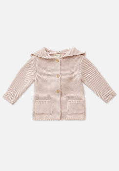 Miann & Co Baby - Hooded Bobble Knit Cardigan - Ballet Pink