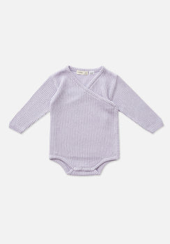 Miann & Co Baby - Knit Wrap Bodysuit - Lavender