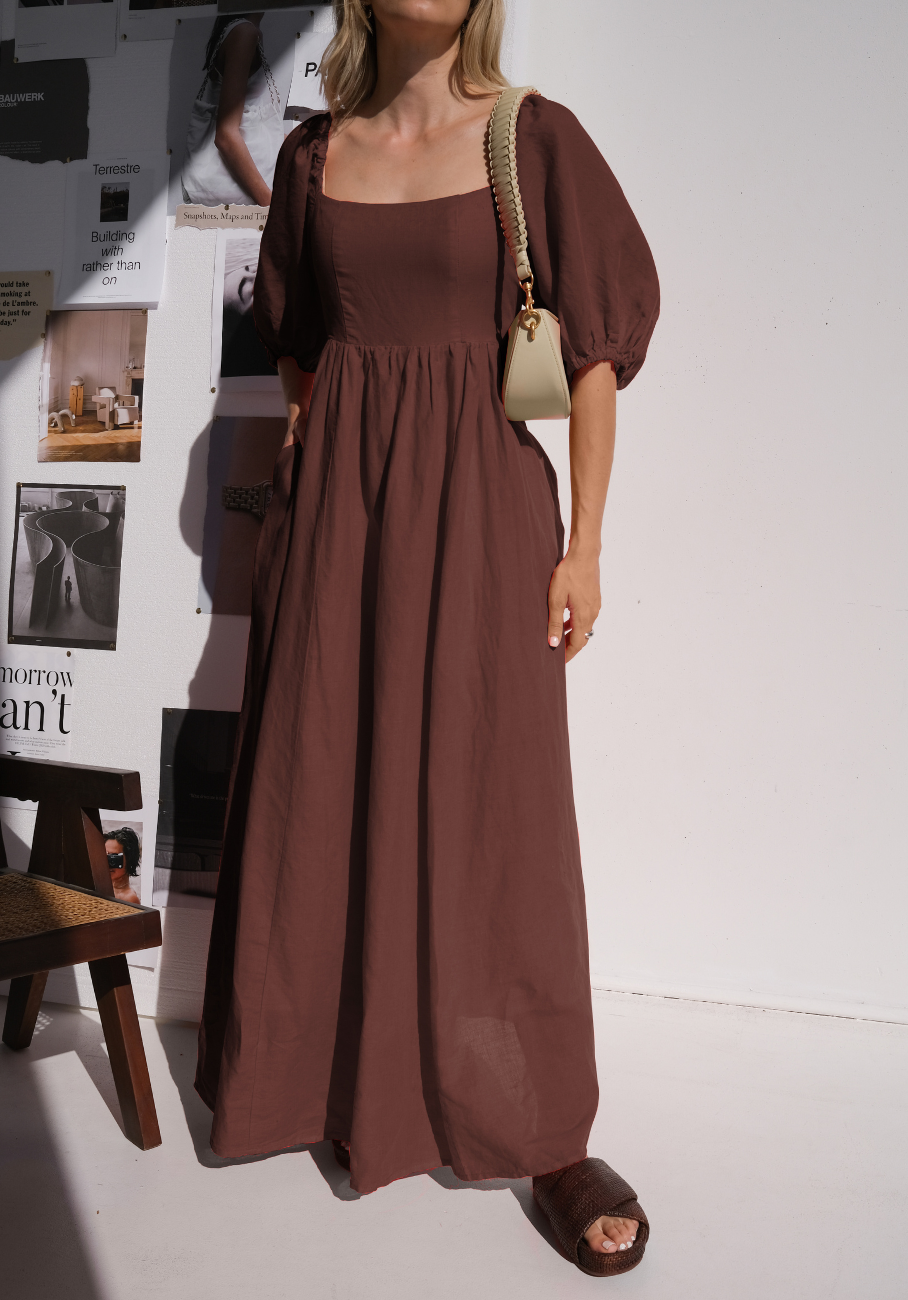 Miann & Co Women - Beth Square Neck Maxi Dress - Coco
