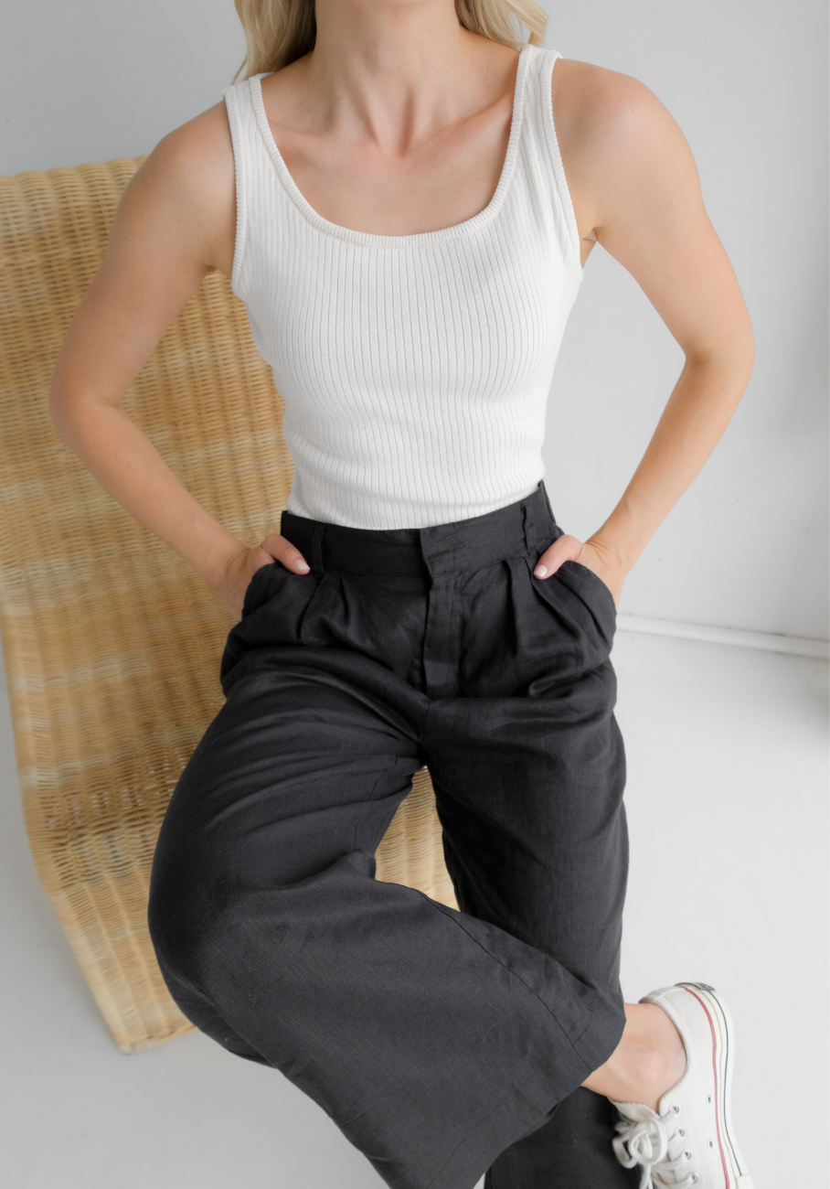 Miann & Co Women - Maeve Racerbank Jersey Rib Tank - Shell