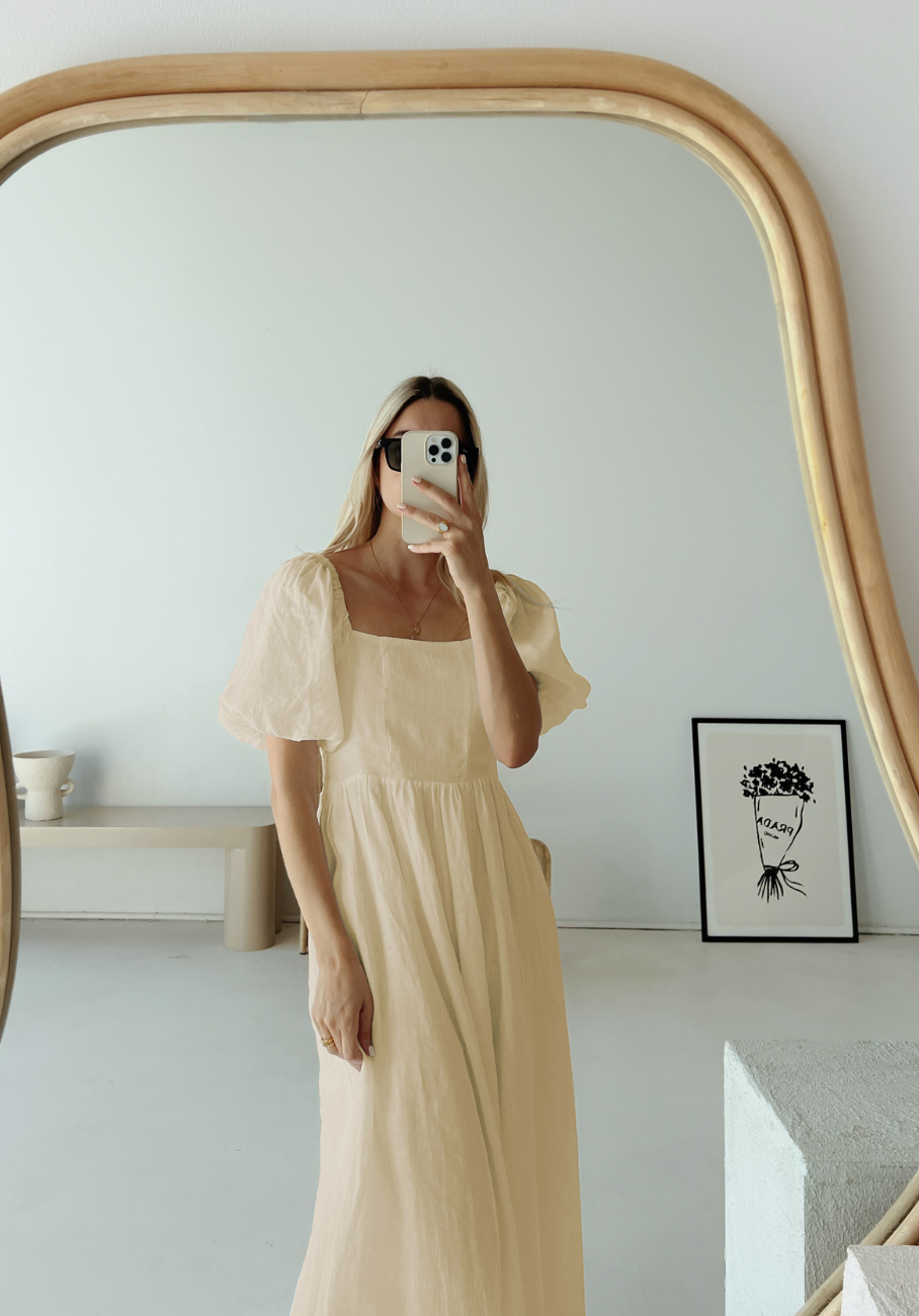 Miann & Co Women - Beth Square Neck Maxi Dress - Buttermilk