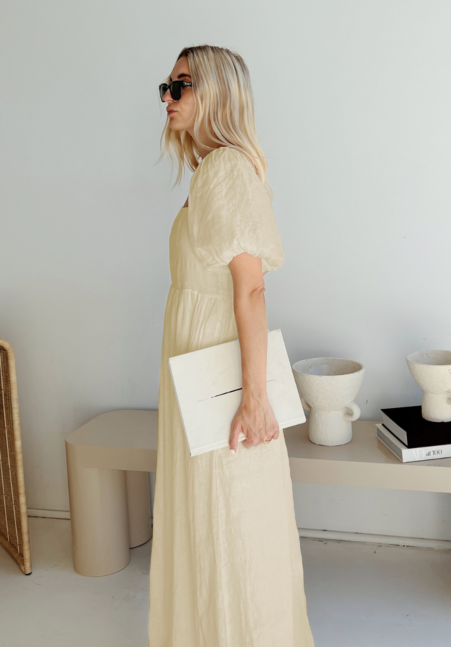 Miann &amp; Co Women - Beth Square Neck Maxi Dress - Buttermilk