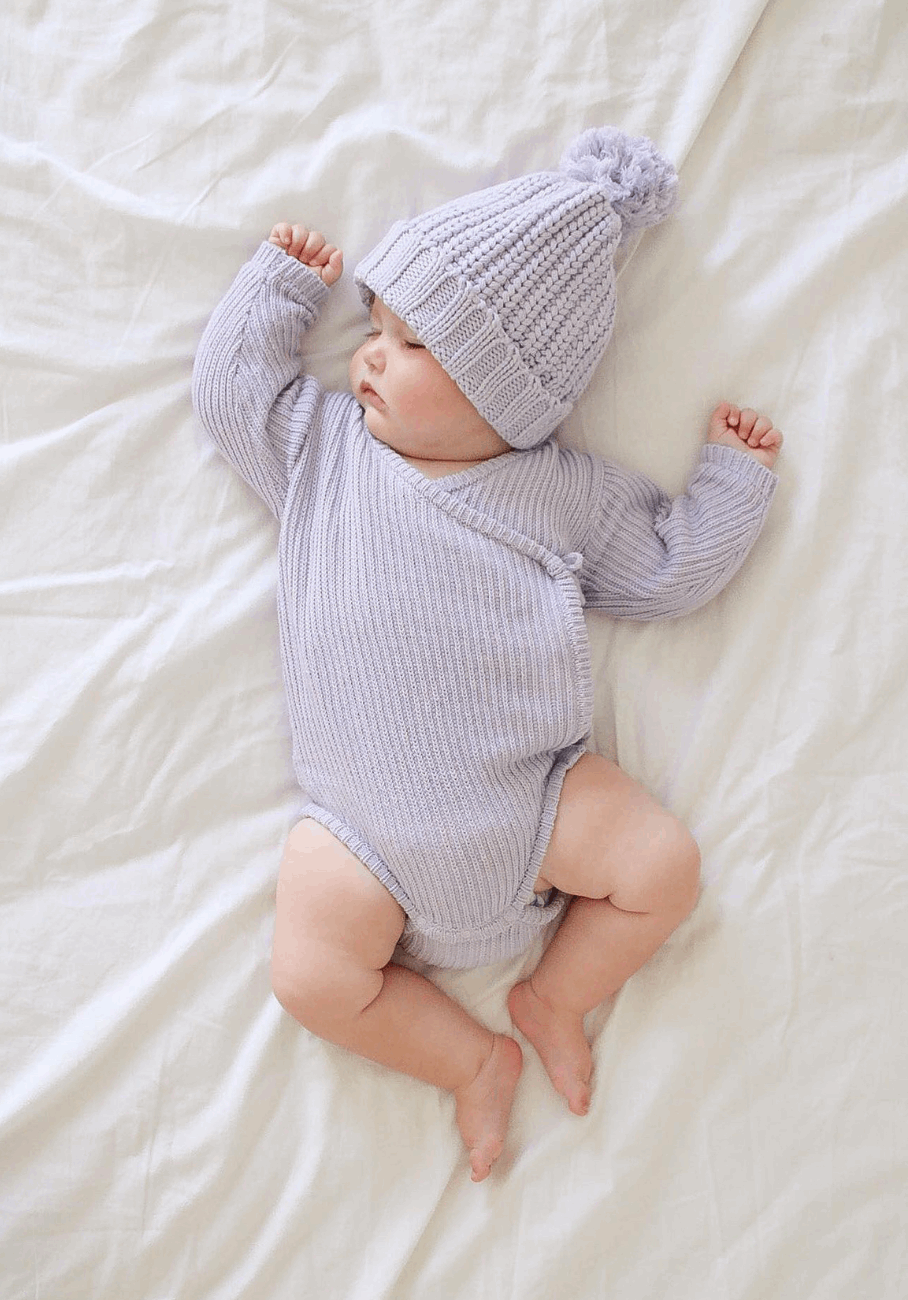 Miann &amp; Co Baby - Knit Wrap Bodysuit - Lavender