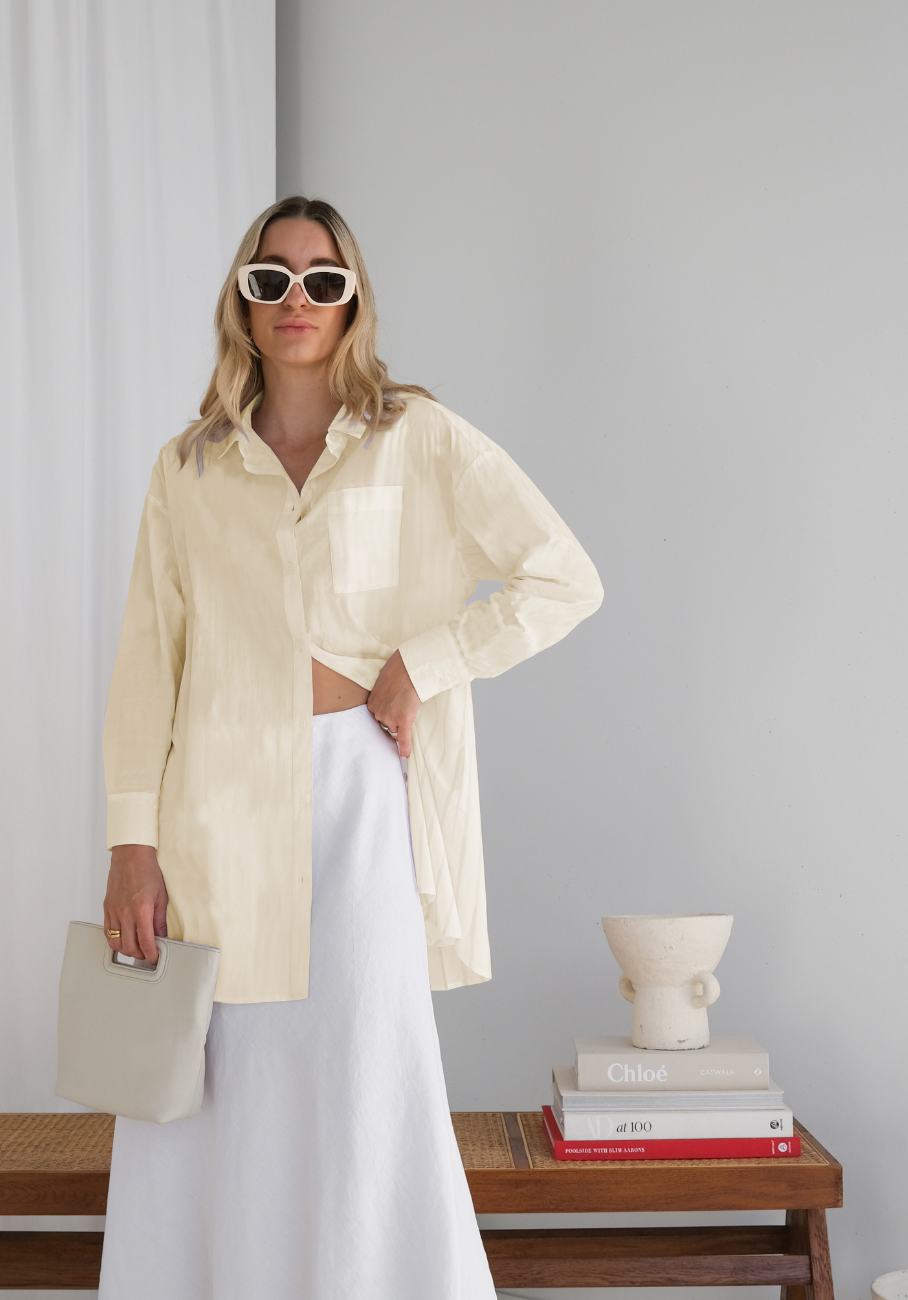 Miann & Co Women - Bowie Long Sleeve Shirt - Buttermilk