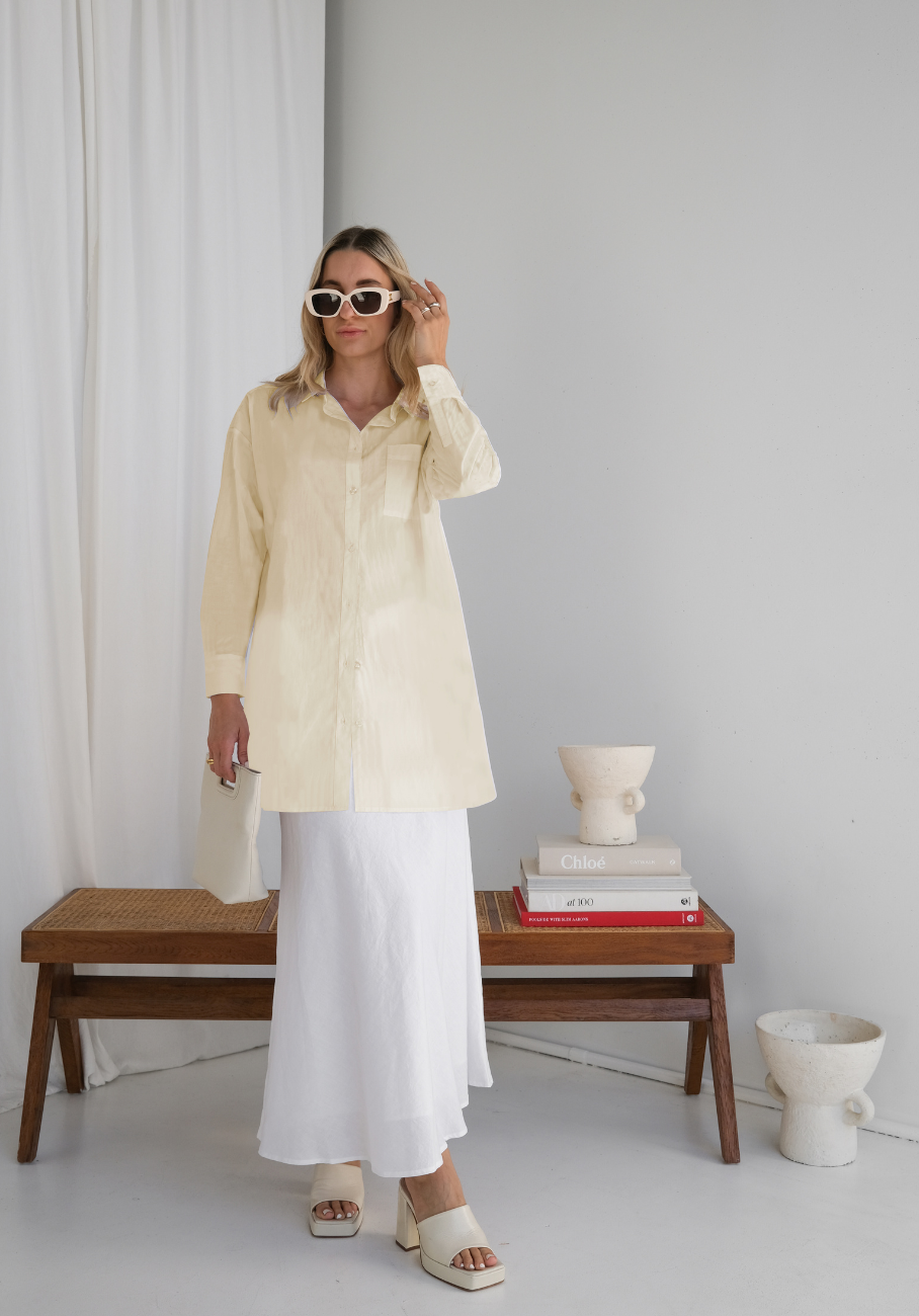 Miann & Co Women - Bowie Long Sleeve Shirt - Buttermilk