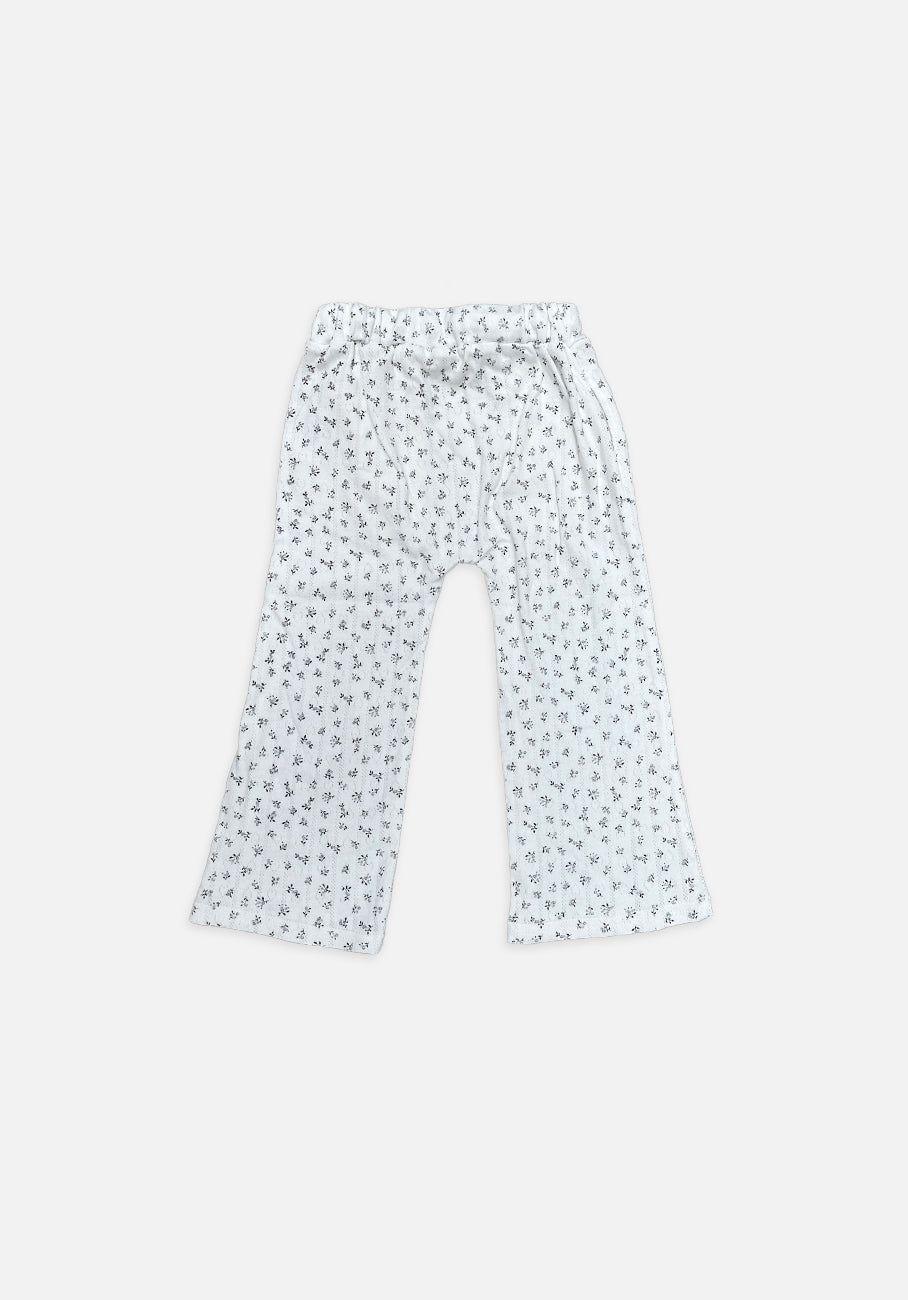 Miann & Co Baby - Wide Leg Jersey Pants - Cornflower Posy Pointelle