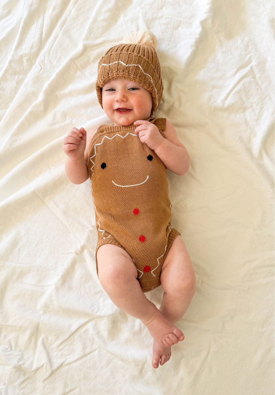 Miann &amp; Co Baby - Knitted Gingerbread Bodysuit - Caramel