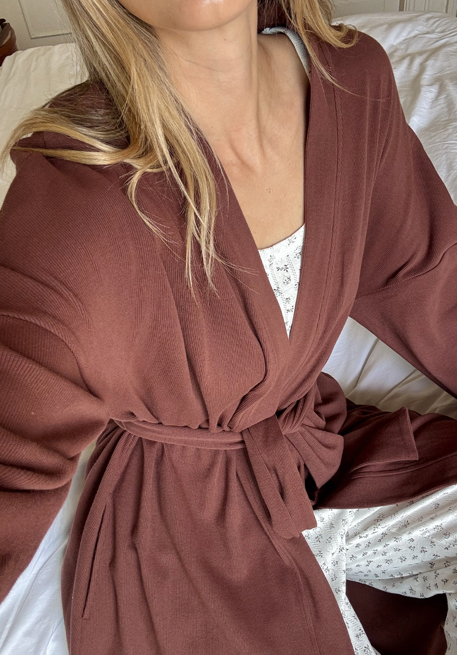 Miann &amp; Co Women - Lola Jersey Rib Dressing Gown - Coco