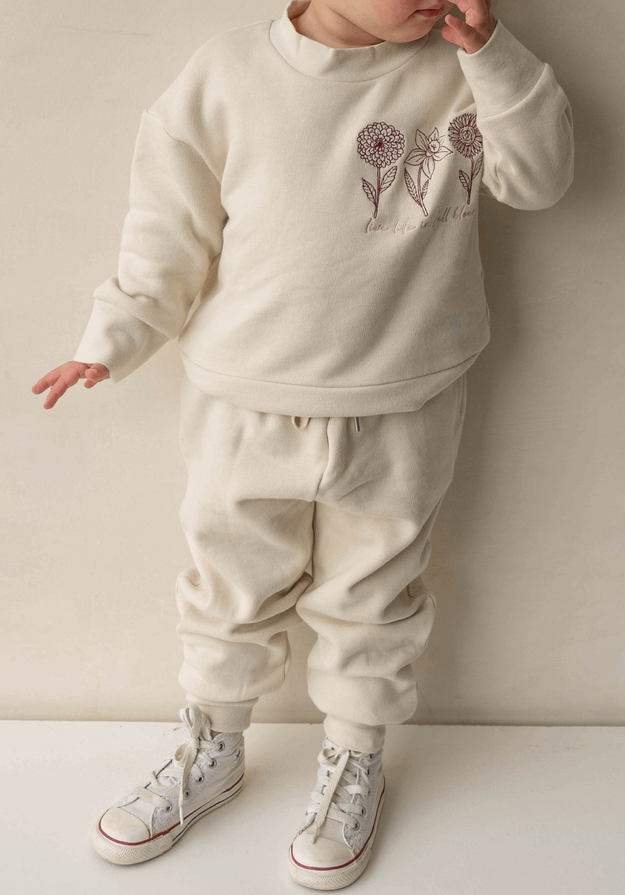 Miann &amp; Co Kids - Fleece Cuffed Track Pants - Bone