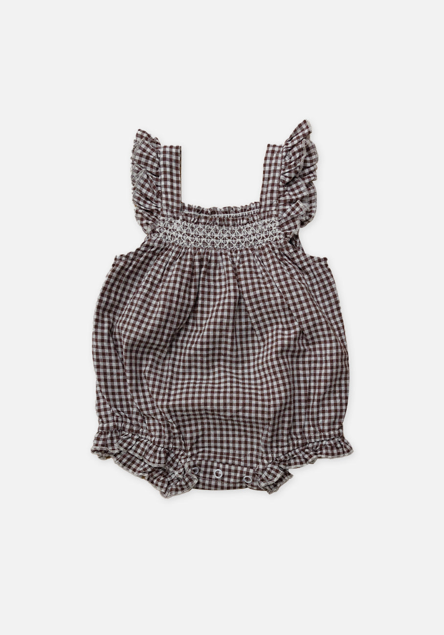 Miann &amp; Co Baby - Shirred Bodysuit - Coco Gingham