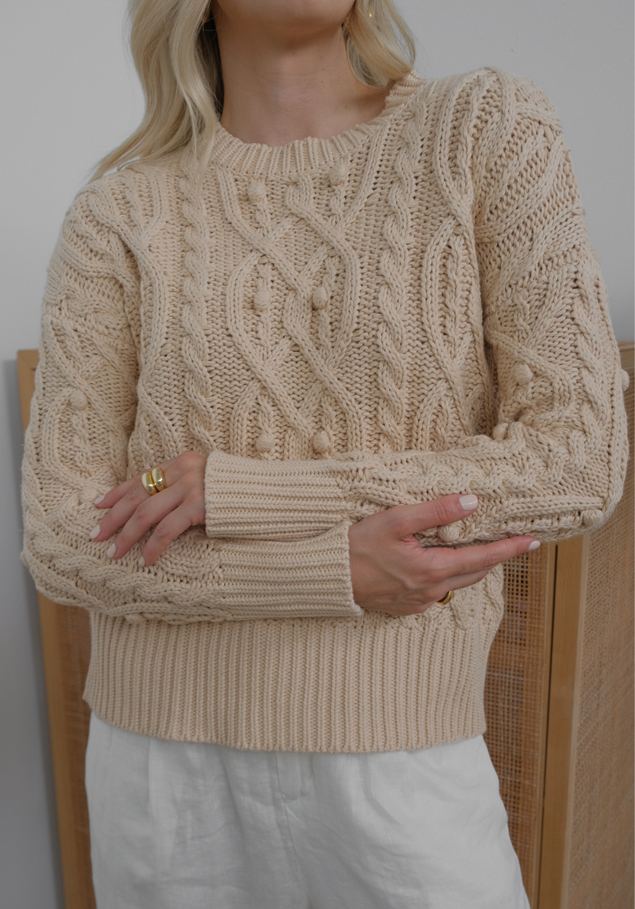 Miann &amp; Co Womens - Zoe Cable Knit Jumper - Truffle