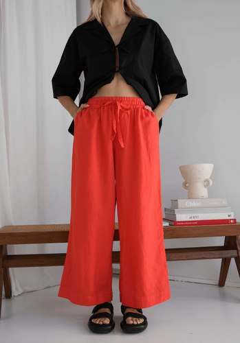 Miann & Co Womens - Anais Elasticated Waist Pant - Tomato