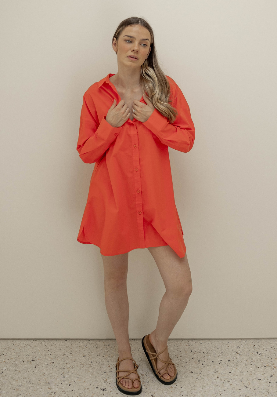 Miann &amp; Co Womens - Bowie Long Sleeve Shirt - Tomato