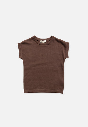 Miann & Co Baby - Boxy Knit T-Shirt - Espresso