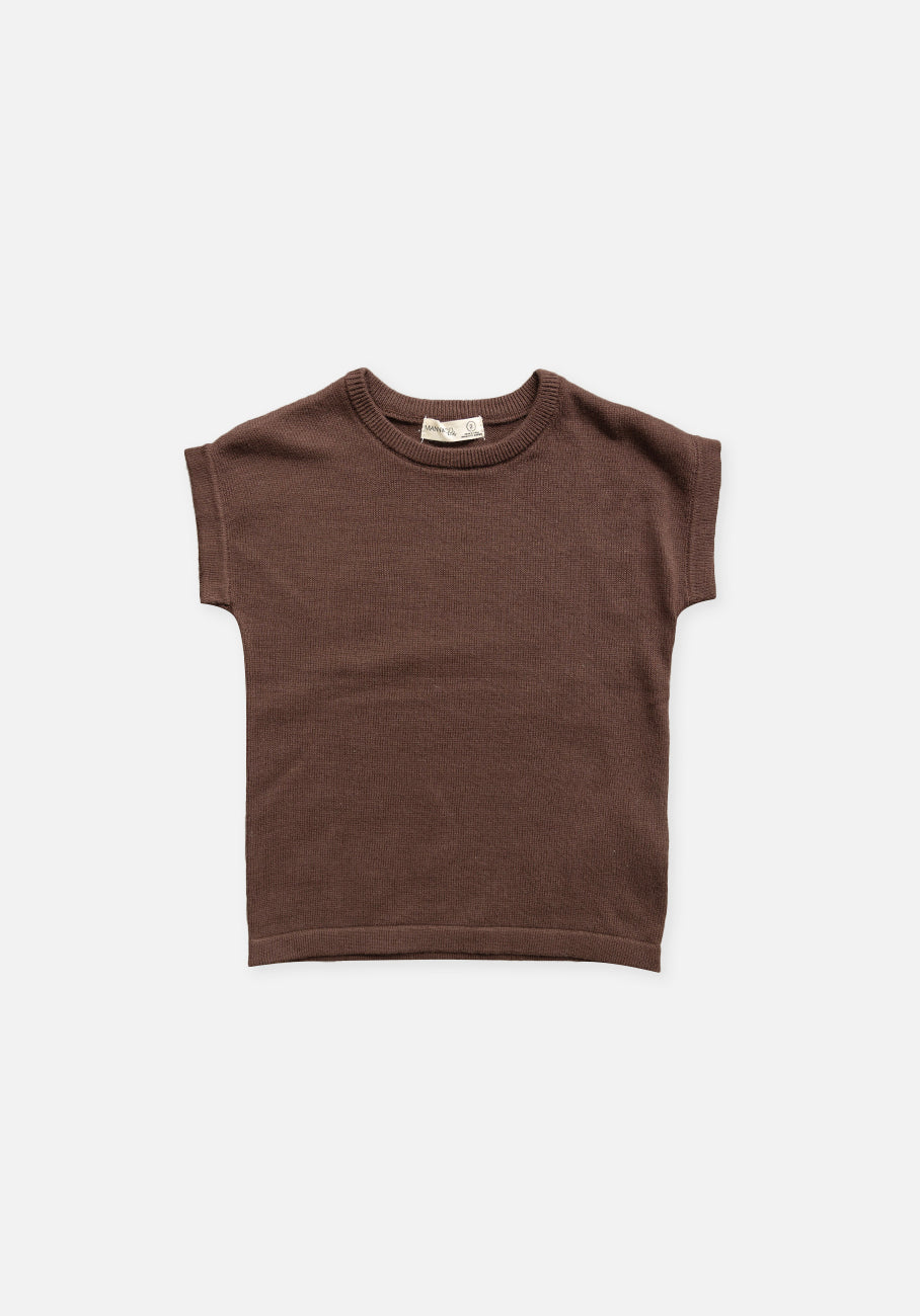 Miann &amp; Co Baby - Boxy Knit T-Shirt - Espresso