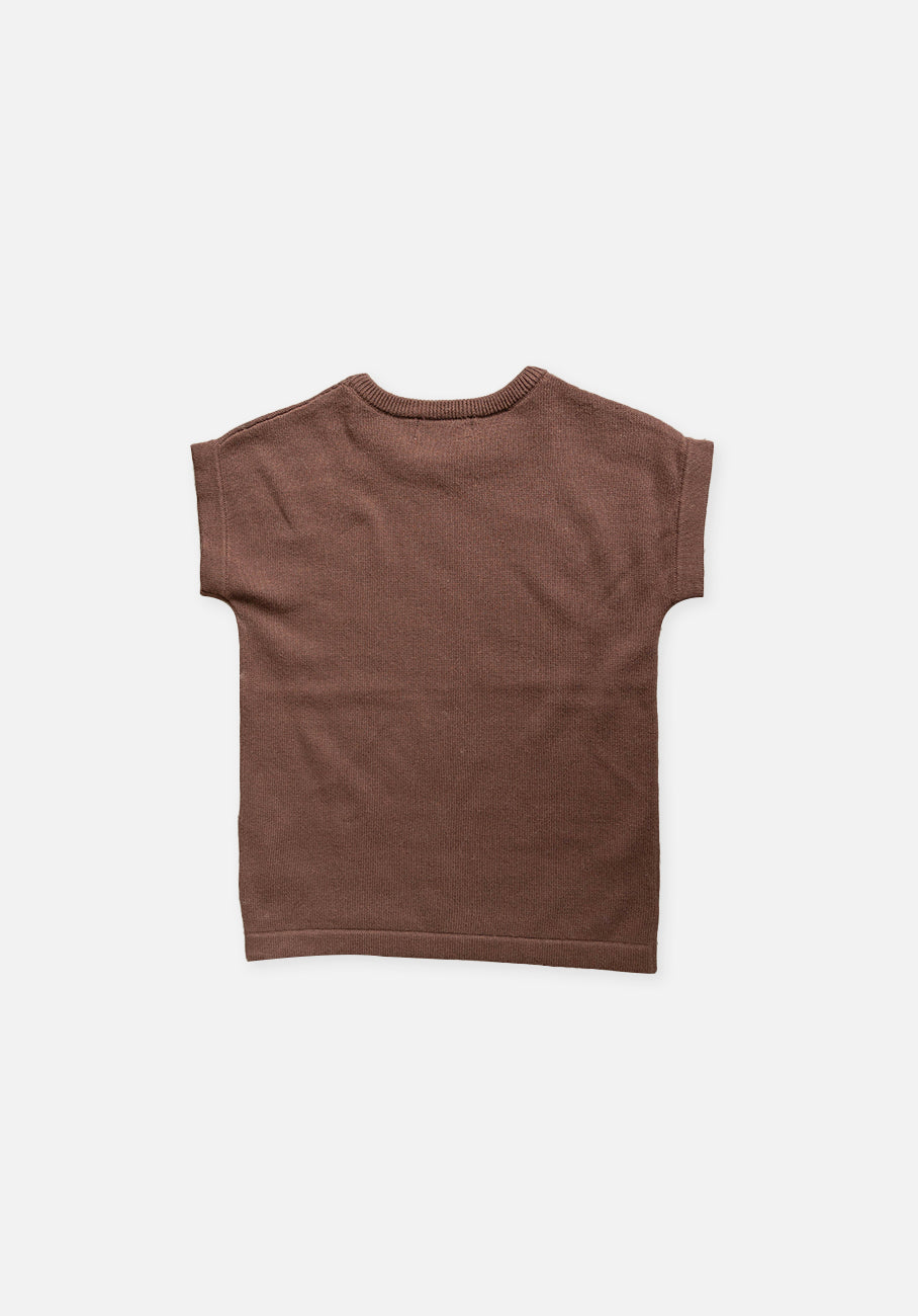 Miann &amp; Co Baby - Boxy Knit T-Shirt - Espresso