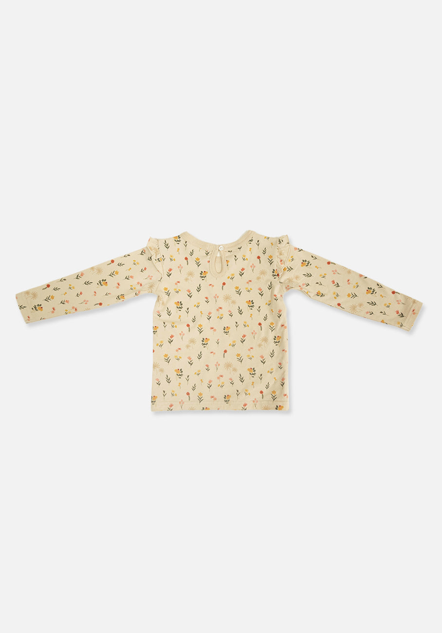 Miann &amp; Co Kids - Frill Shoulder Long Sleeve Top - Garden Party