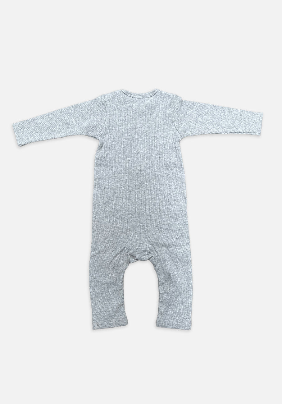 Miann &amp; Co Baby - Jersey Rib Long Sleeve Jumpsuit - Cloud