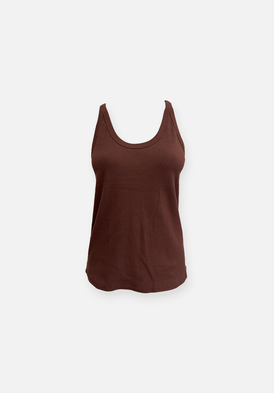 Miann &amp; Co Women - Maeve Racerbank Jersey Rib Tank - Coco