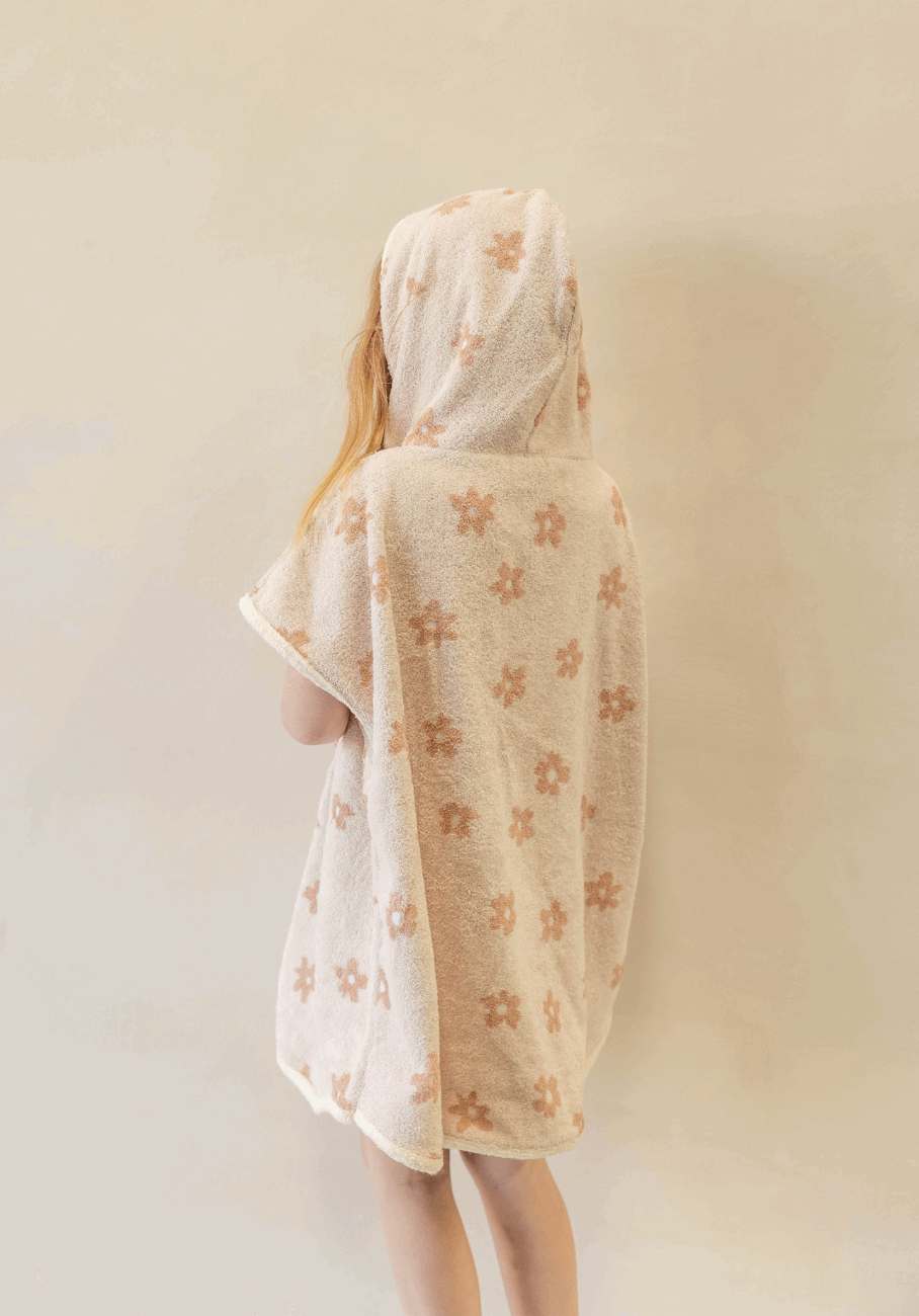 Miann &amp; Co - Terry Towelling Hooded Poncho - Daisy Chain