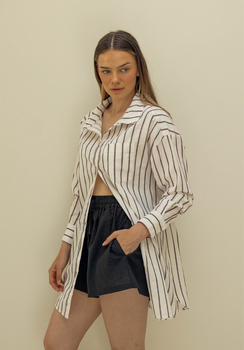 Miann & Co Women - Bowie Long Sleeve Shirt - Coco Stripe