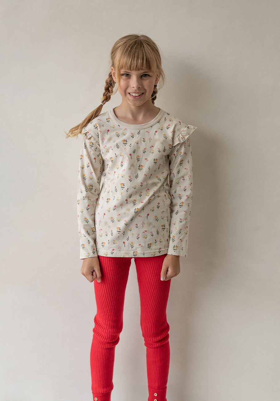 Miann &amp; Co Kids - Frill Shoulder Long Sleeve Top - Garden Party