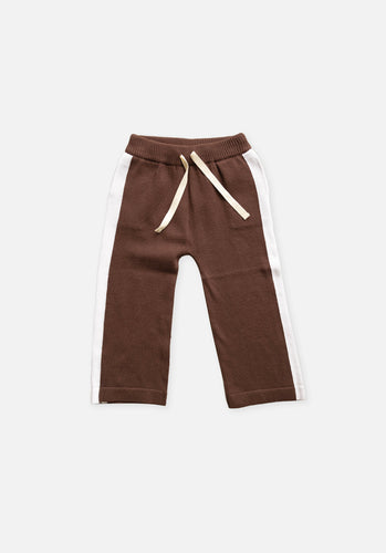 Miann & Co Baby - Knit Side Stripe Pants - Espresso