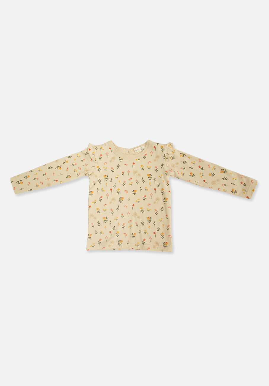 Miann &amp; Co Kids - Frill Shoulder Long Sleeve Top - Garden Party