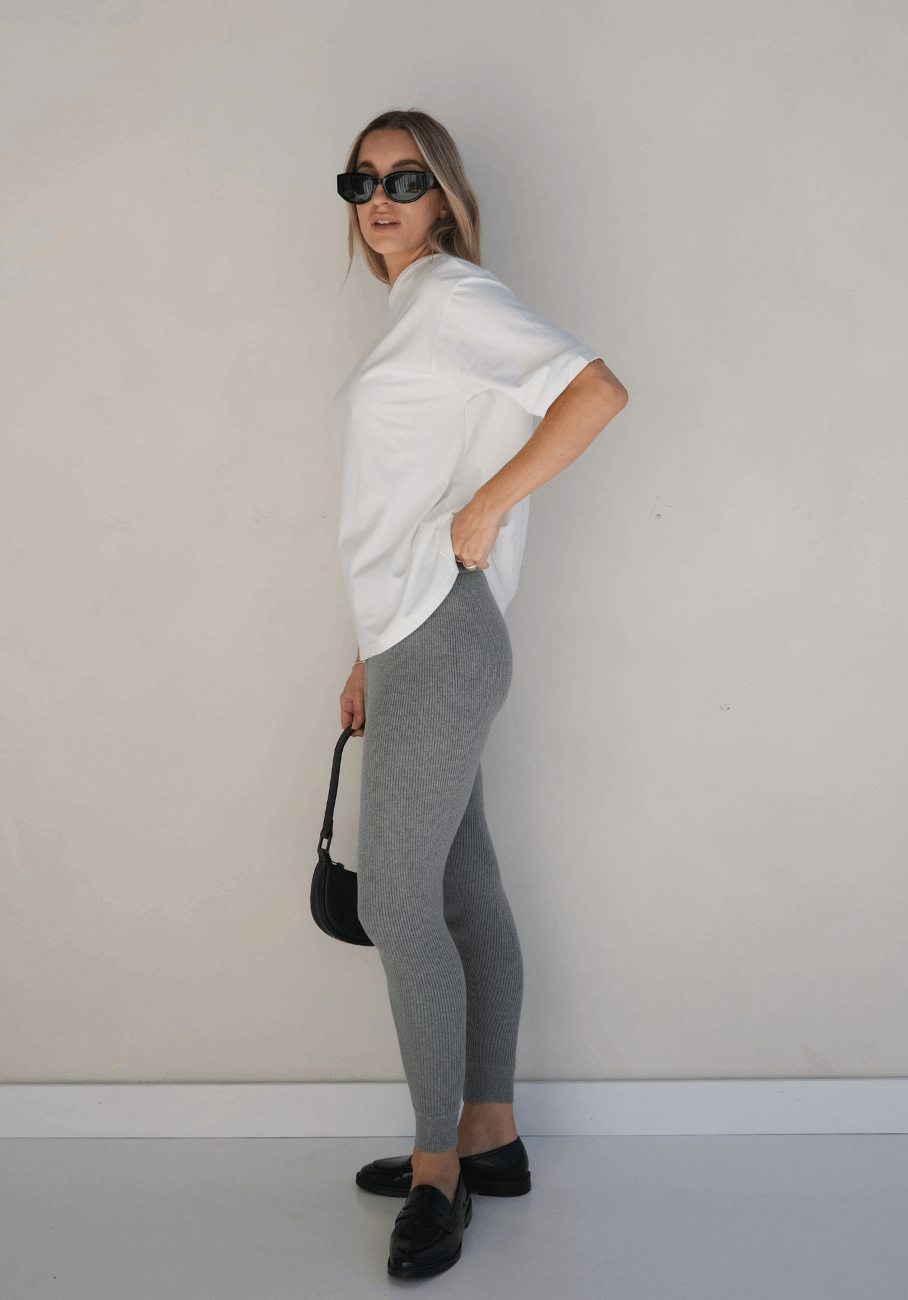 Miann & Co Womens - Celeste Knit Legging - Charcoal