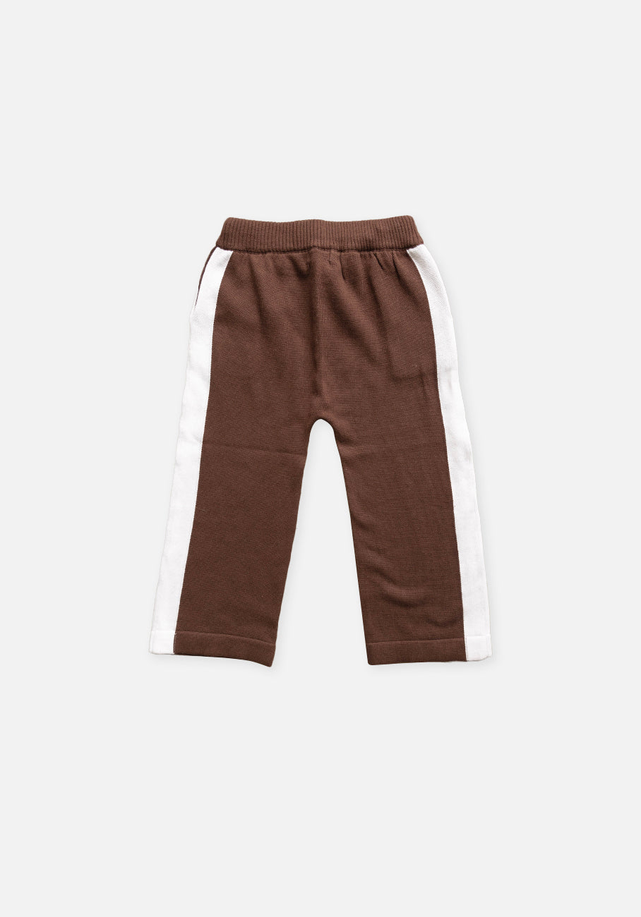 Miann &amp; Co Baby - Knit Side Stripe Pants - Espresso