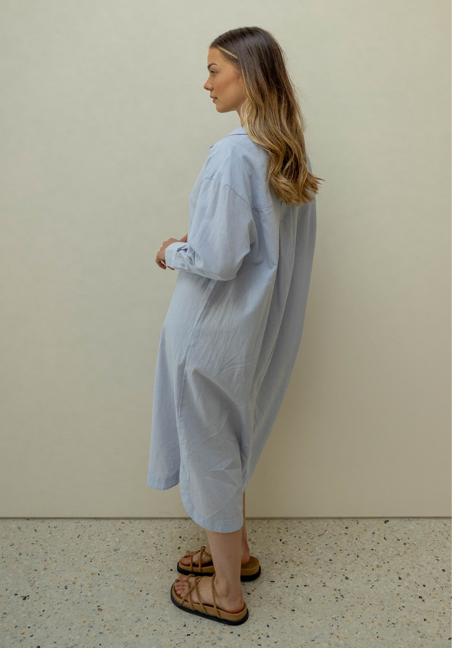 Miann &amp; Co Women - January Tie Up Shirt Dress - Periwinkle