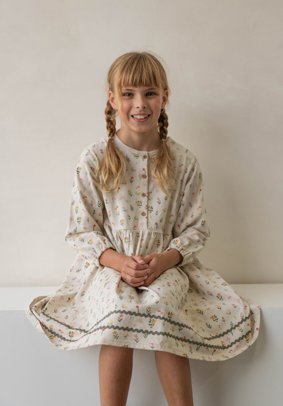 Miann &amp; Co Kids - Button Down Long Sleeve Dress - Garden Party