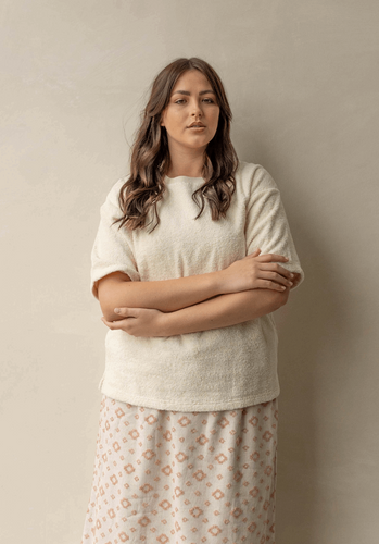 Miann & Co Womens - Kai Terry Towelling Boxy T-Shirt - Tofu