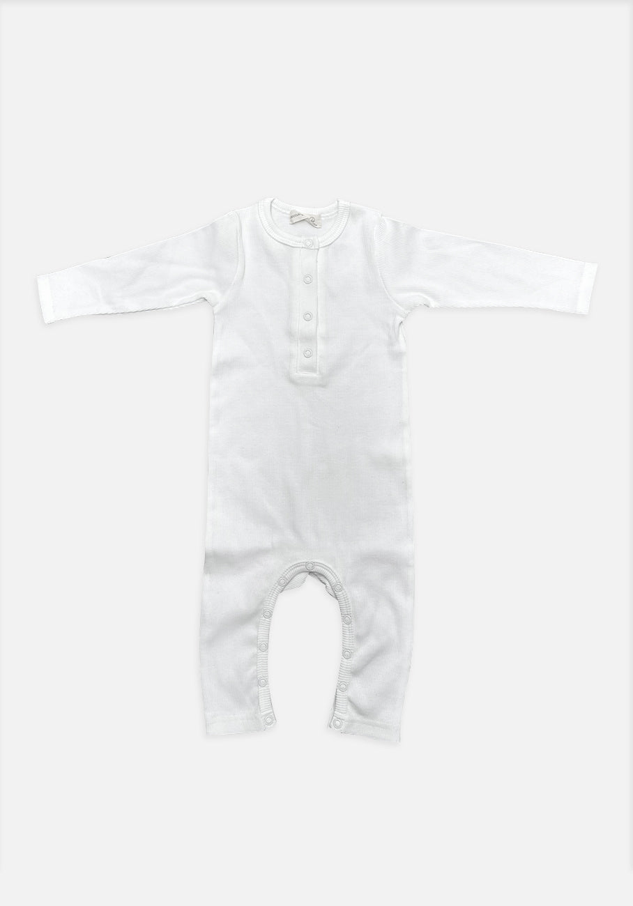 Miann &amp; Co Baby - Jersey Rib Long Sleeve Jumpsuit - Shell