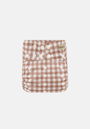 Miann & Co - Modern Cloth Nappy - Café Au Lait Gingham