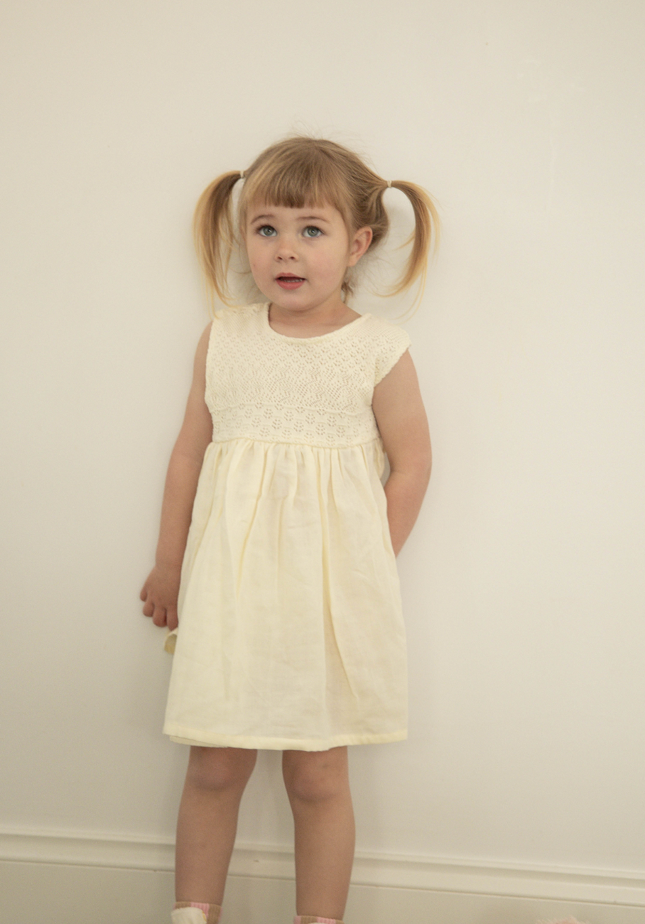 Miann &amp; Co Kids - Crochet Detail Sleeveless Dress - Lemon