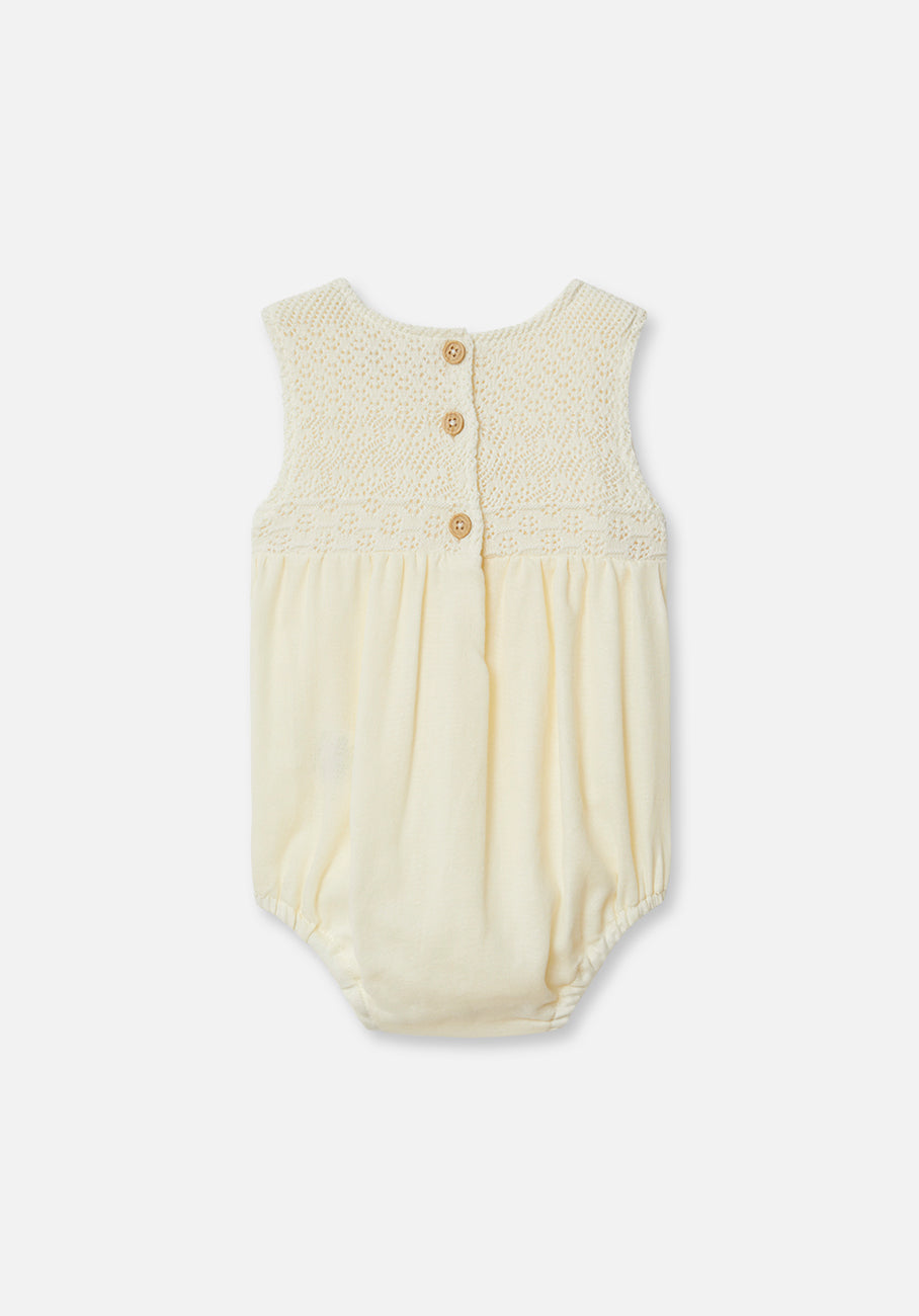 Miann &amp; Co Baby - Crochet Detail Bodysuit - Lemon