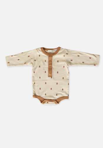 Miann & Co Baby - Christmas Pyjamas - Long Sleeve Bodysuit - Gingerbread