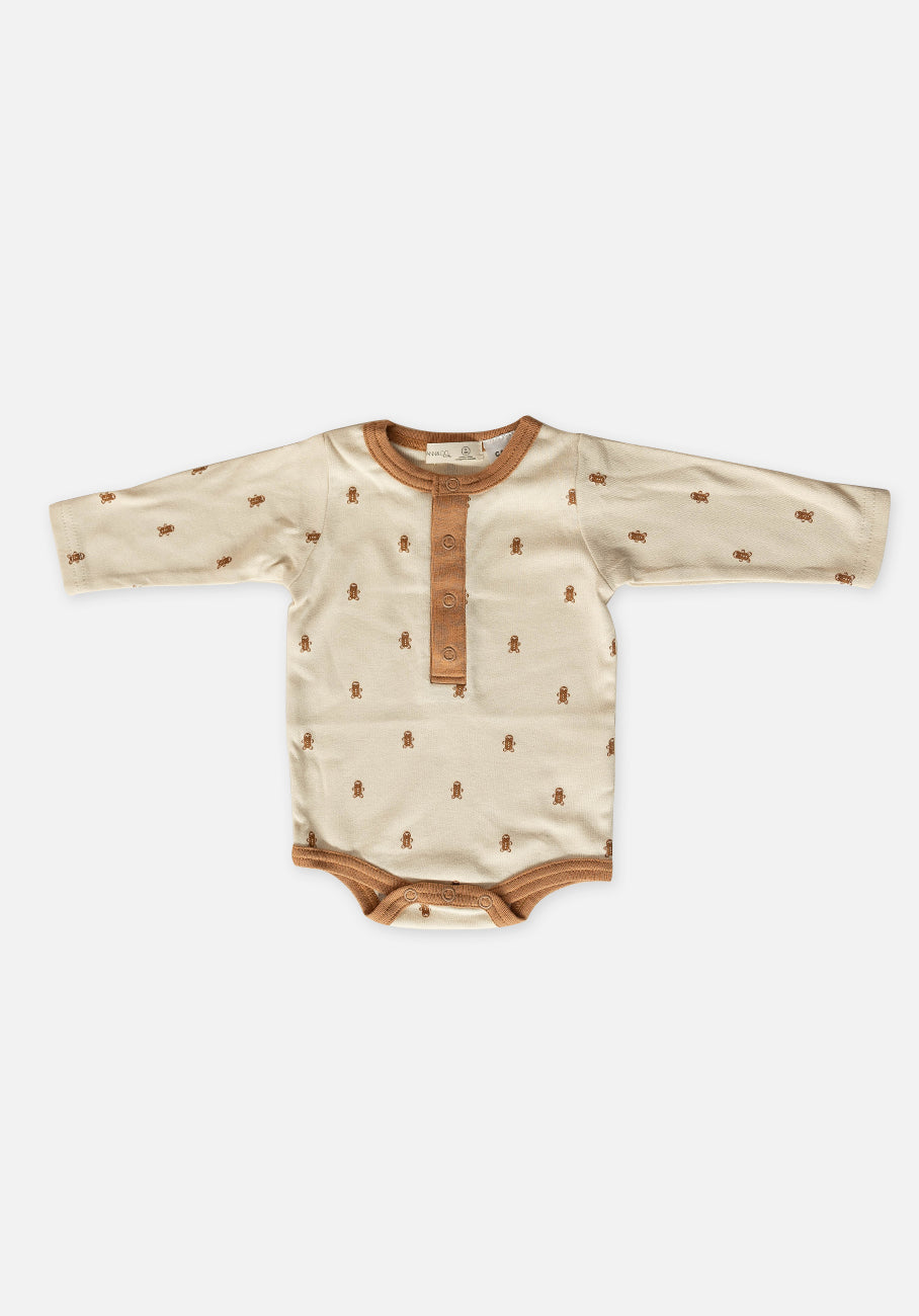 Miann &amp; Co Baby - Christmas Pyjamas - Long Sleeve Bodysuit - Gingerbread