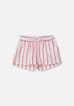 Miann & Co Kids - Elastic Waist Shorts - Tomato Stripe