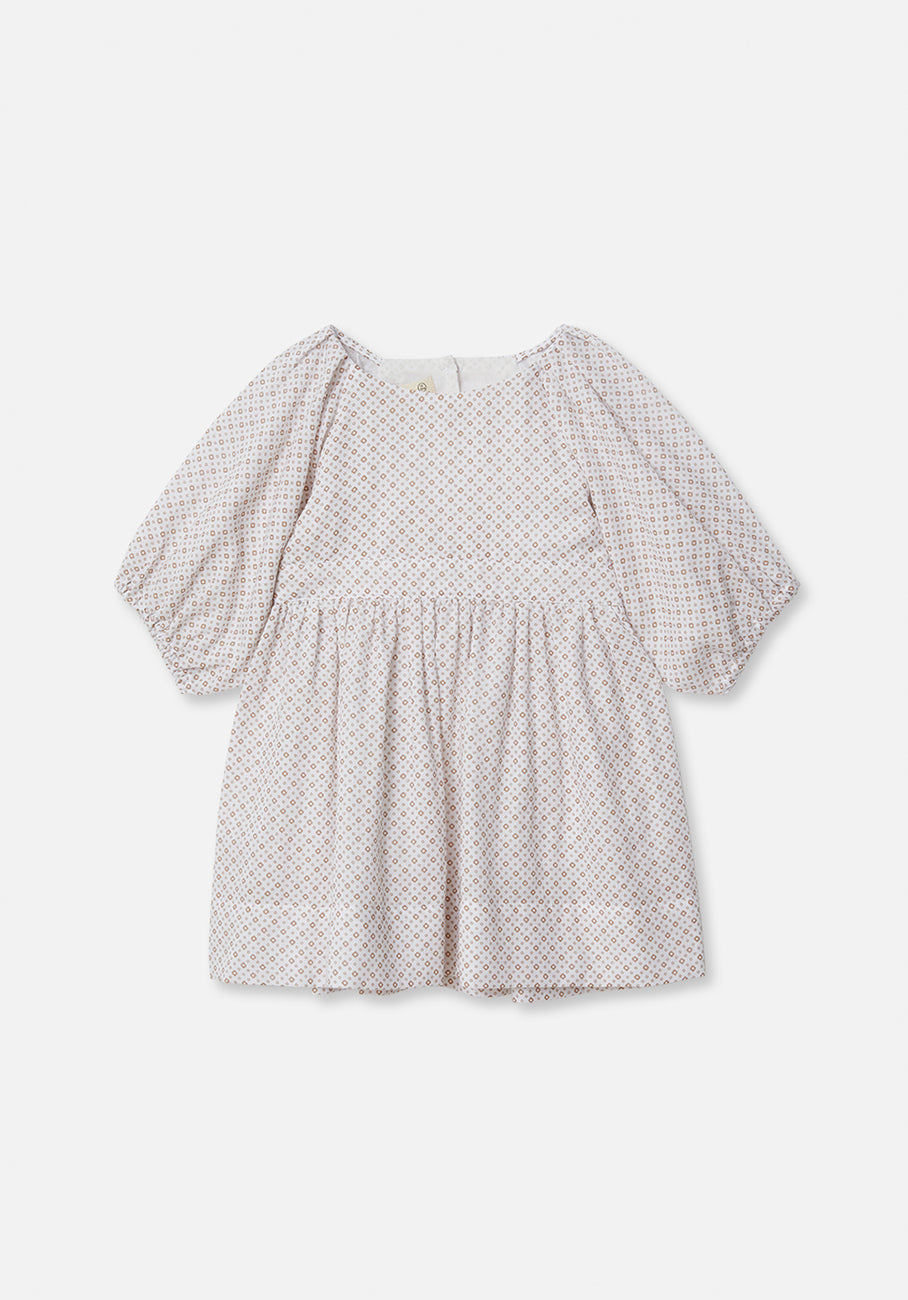 Miann &amp; Co Kids - Keyhole Puff Sleeve Dress - Geo Print