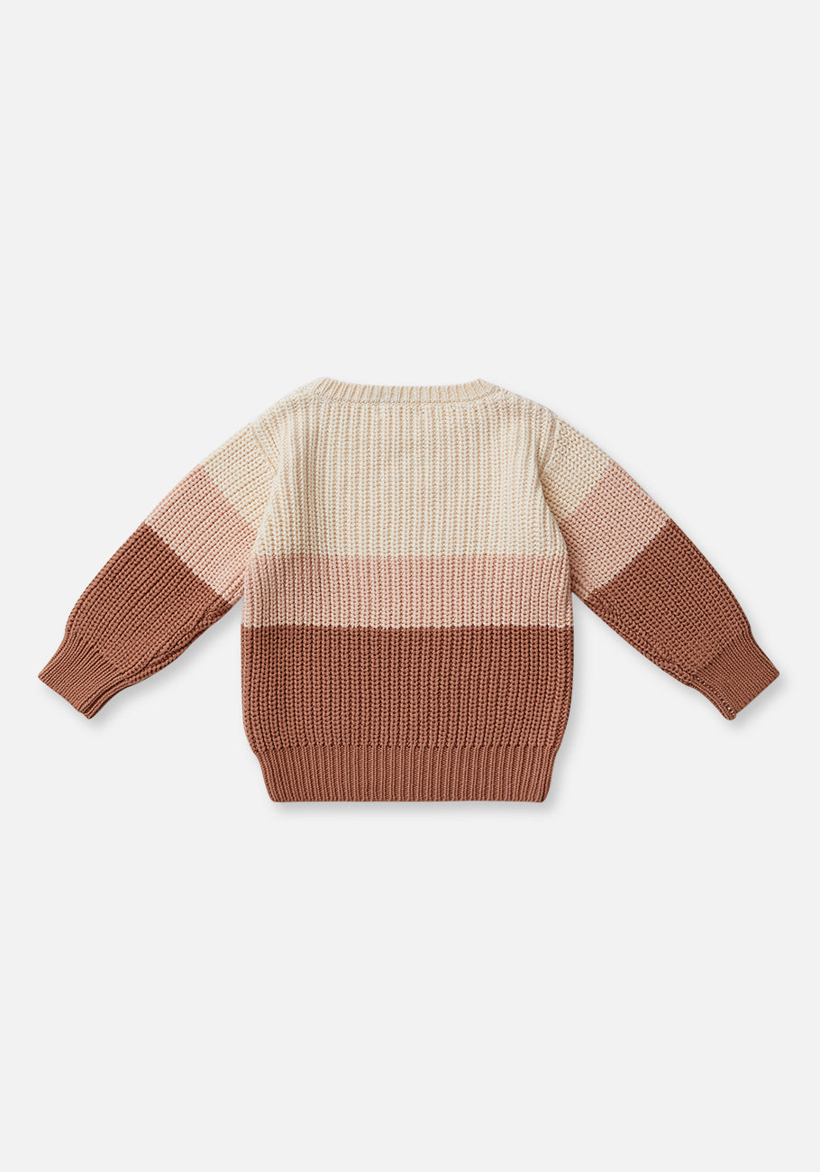 Miann &amp; Co Kids - Tri-Tone Chunky Knit Jumper - Neapolitan